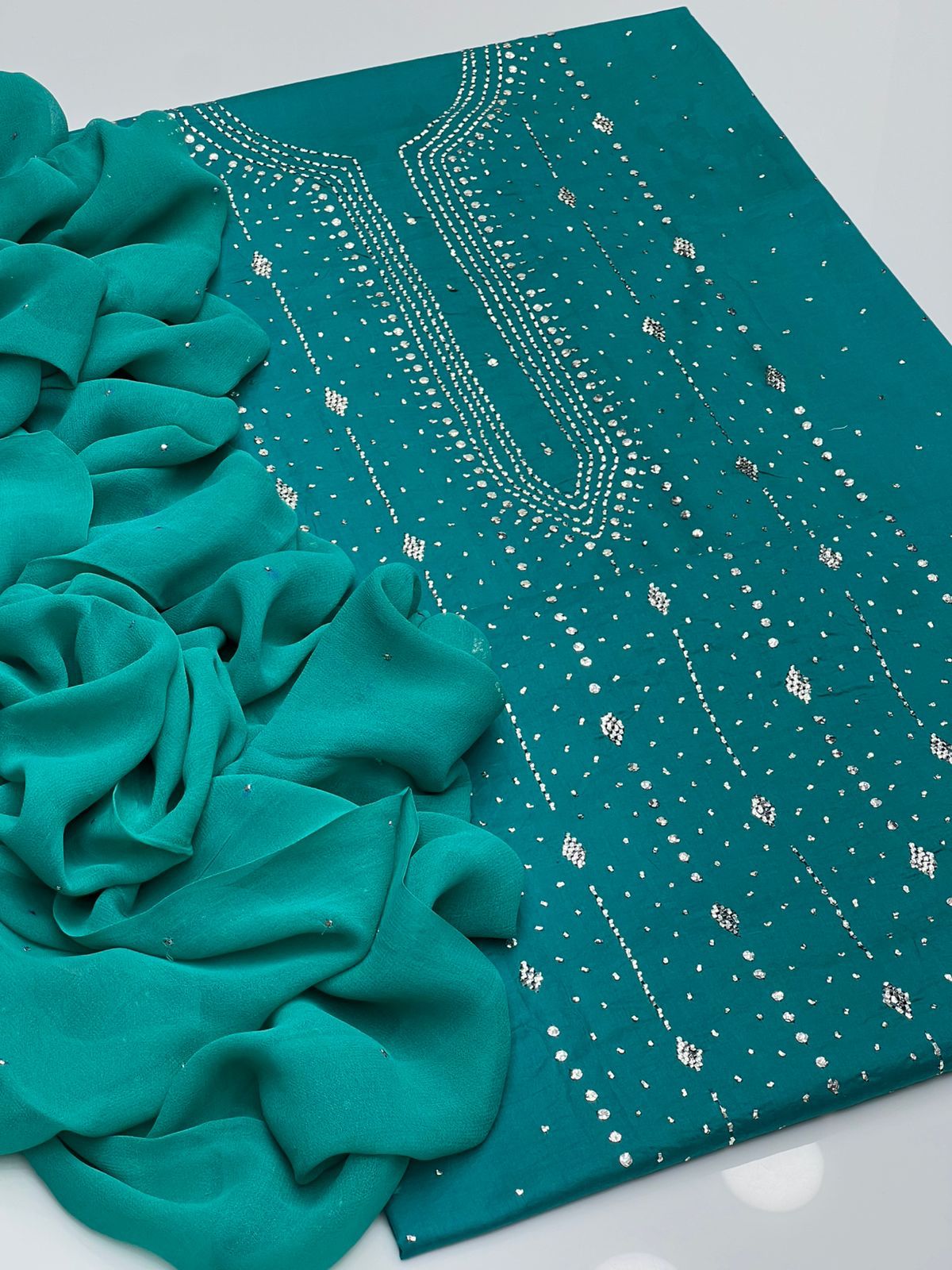 Traditional Hand Made Multani Mukesh 3 Pcs Suit