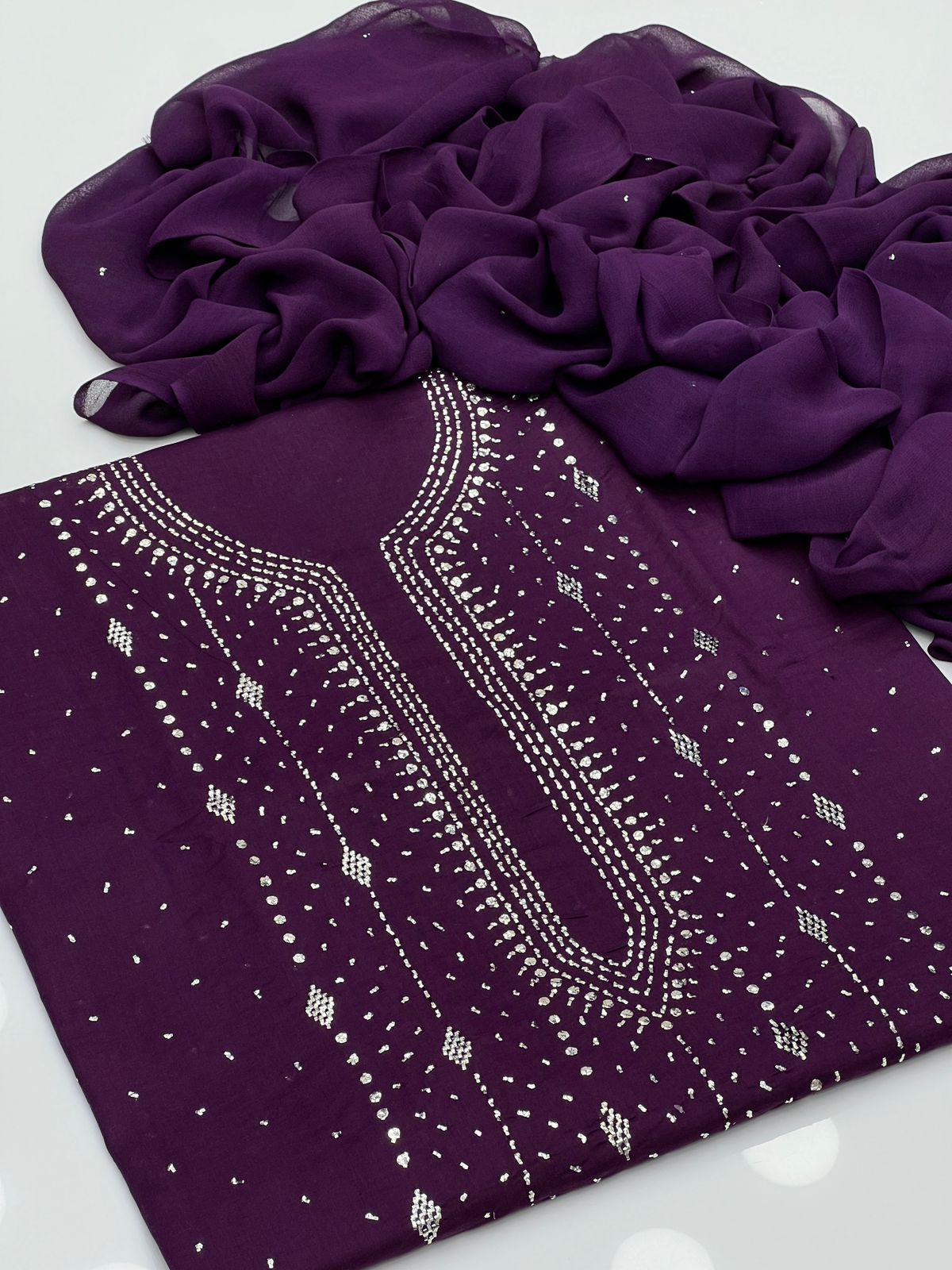 Traditional Hand Made Multani Mukesh 3 Pcs Suit