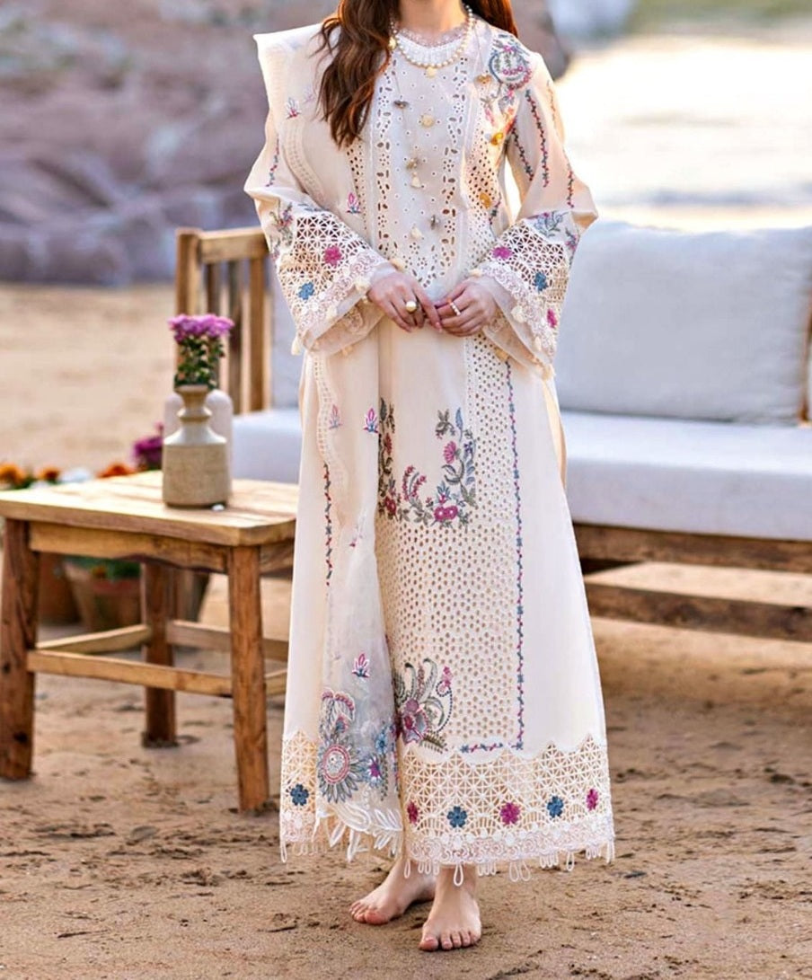 Chikenkari Embroidered 3-Piece Suit – Exclusive Quality You Love to Wear